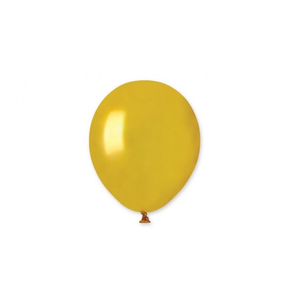 Ballonger 12 cm, metallic gull - 10 stk