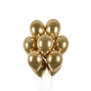 Ballonger chrome gull, 12 cm - 50 stk
