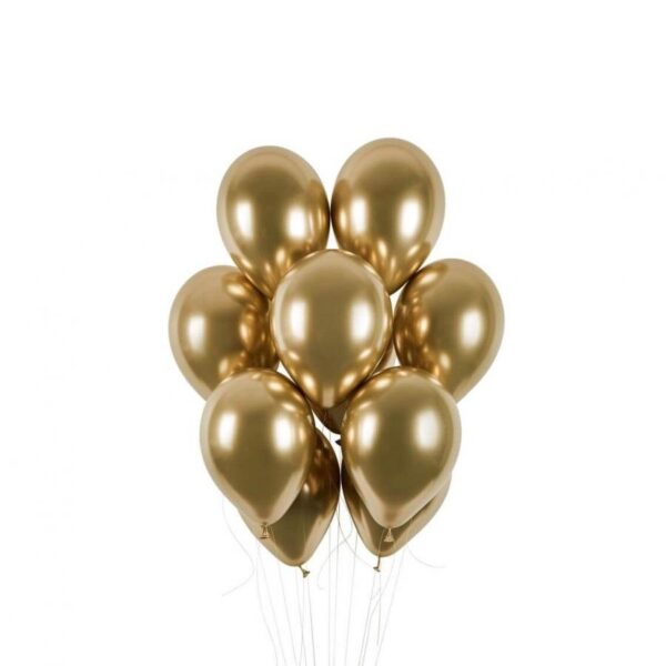 Ballonger chrome gull, 12 cm - 50 stk
