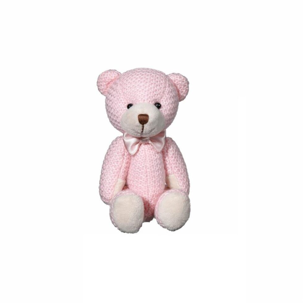 Sittende bamse 12 cm - Rosa