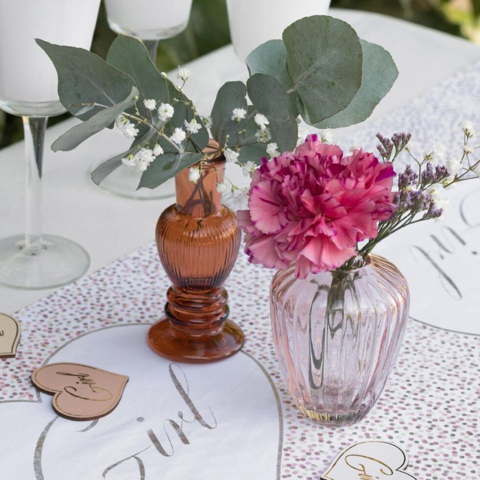 Minivase med riller - terracotta