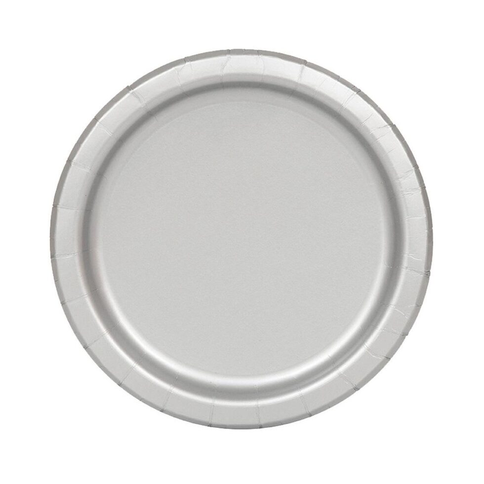 Papptallerkener, grå - 16 stk