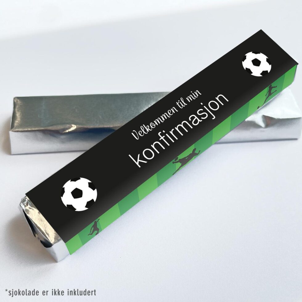 Kinder omslag, Konfirmasjon fotball svart - 20 stk