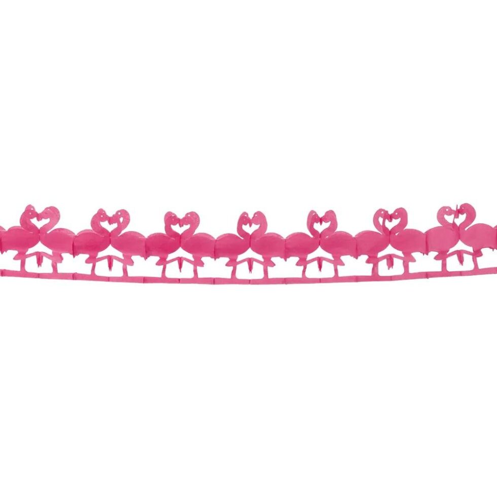 Papirgirlander, flamingoer – 250 cm