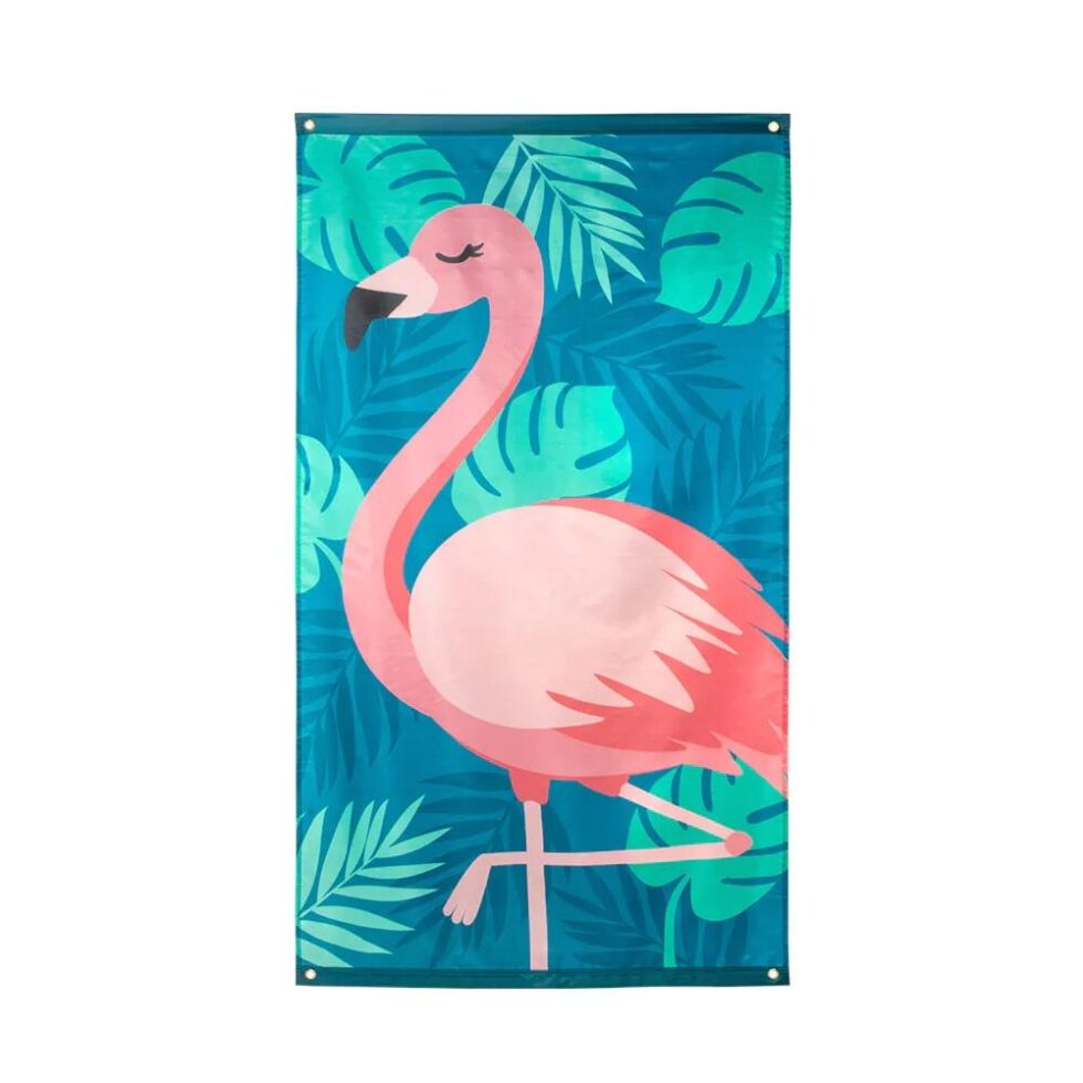 Tekstilbanner, rosa flamingo – 150 cm