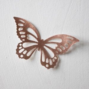 Spiselige sommerfugler, metallic rosegull - 22 stk
