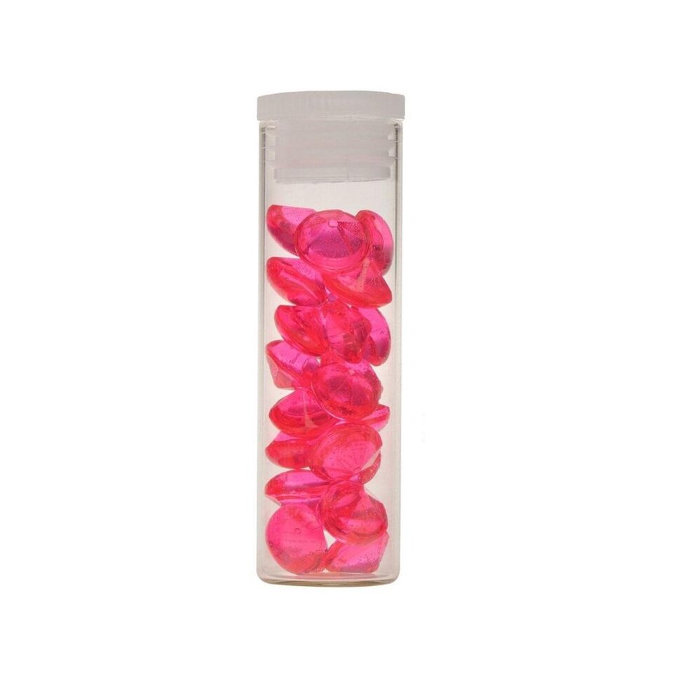 Spiselige diamanter, mørk rosa 13mm - 10 stk