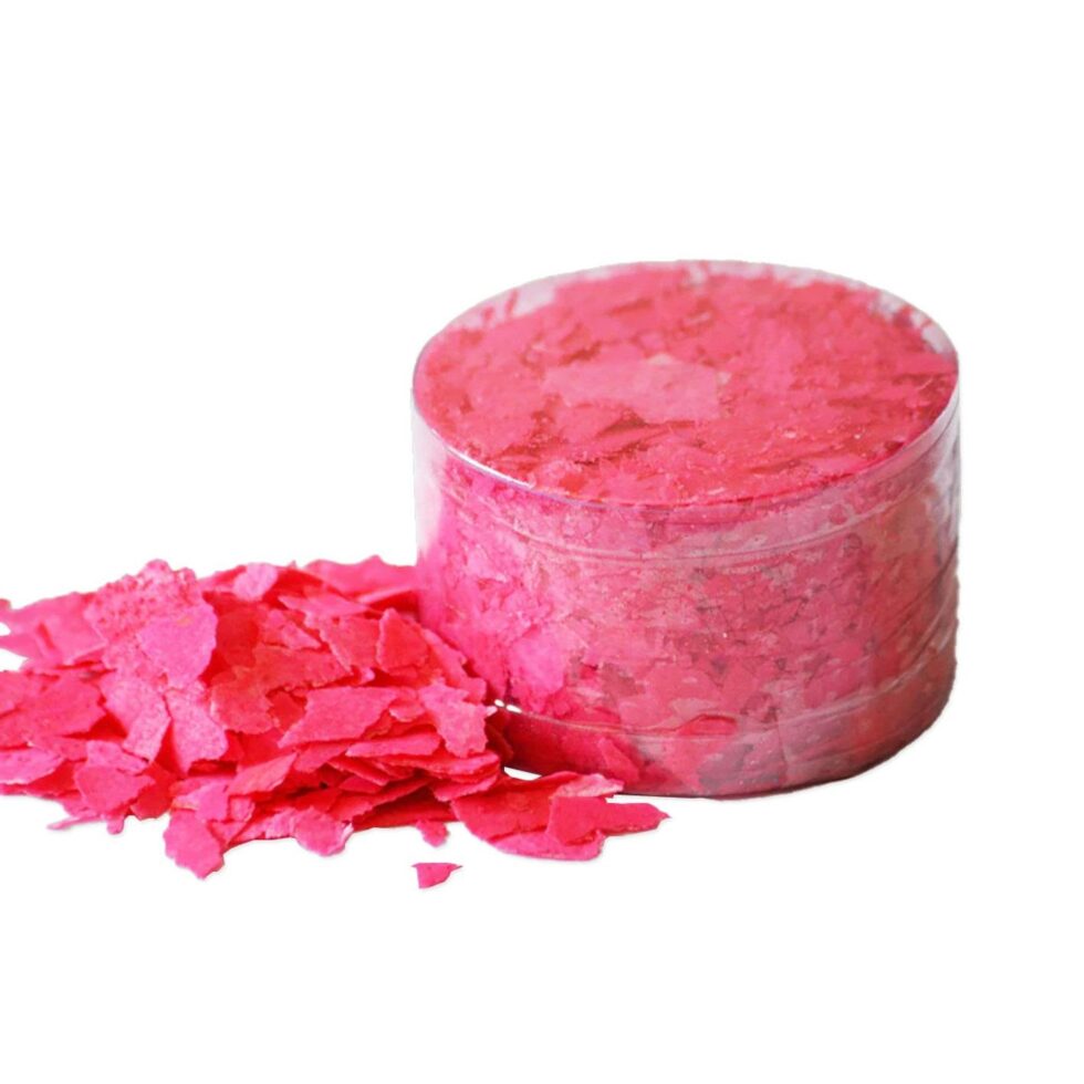 Spiselige strøsselflak - Mørk rosa