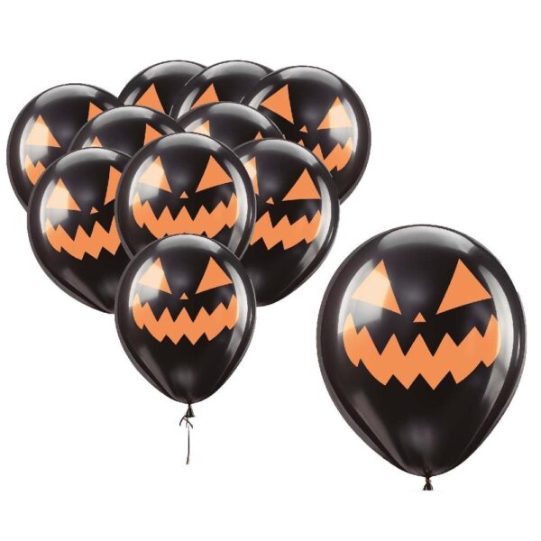 Ballonger, svart gresskar - 10 stk