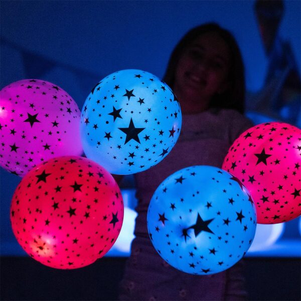 LED ballonger med stjerner - 5 stk