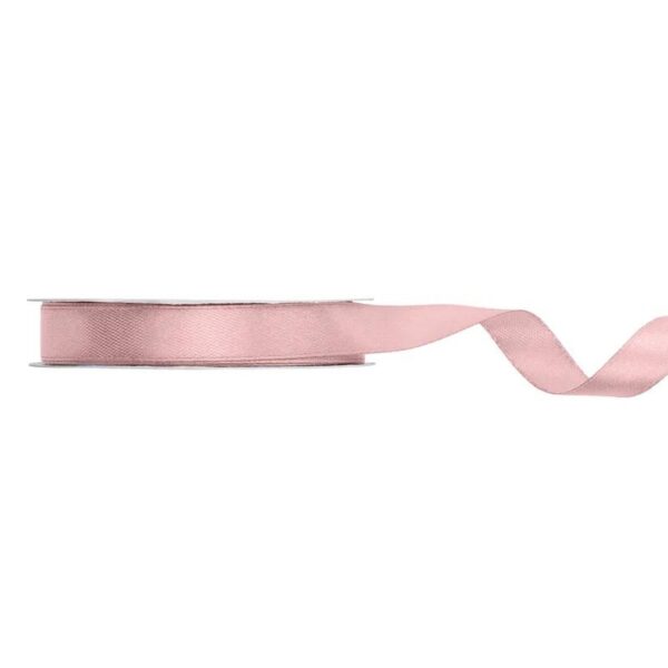 Silkebånd 12mm, lys dusty rose – 25 m