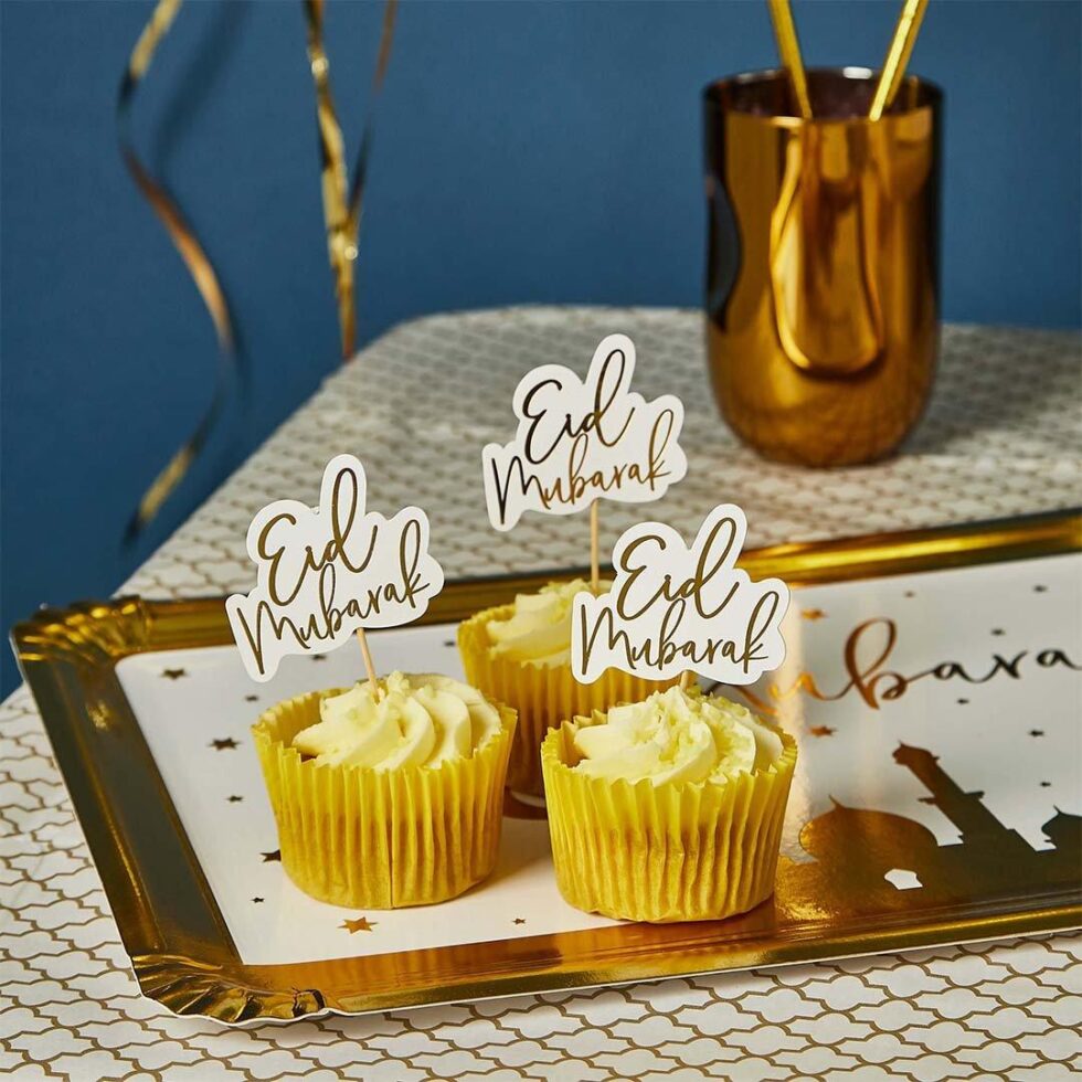 Cupcakepynt, Eid Mubarak - 12 stk