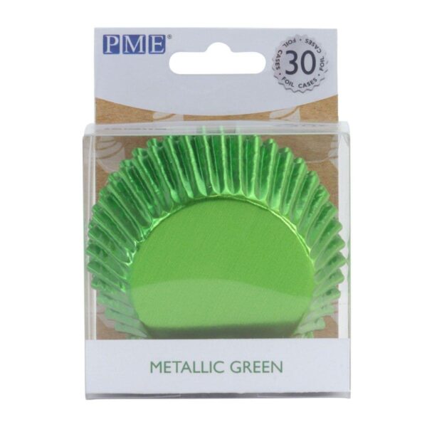 Cupcakeformer, metallic grønn – 30 stk