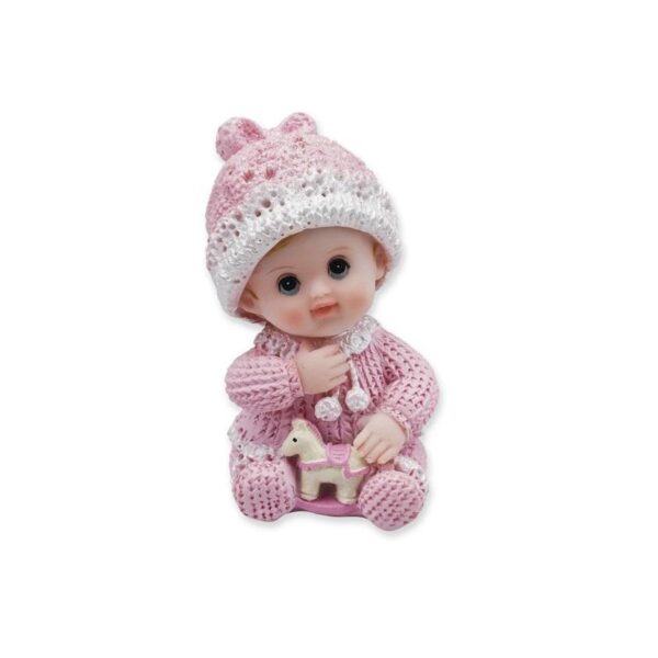 Kakefigur, sittende baby - Rosa