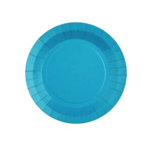 Papptallerkener 22 cm, aqua blå - 10 stk