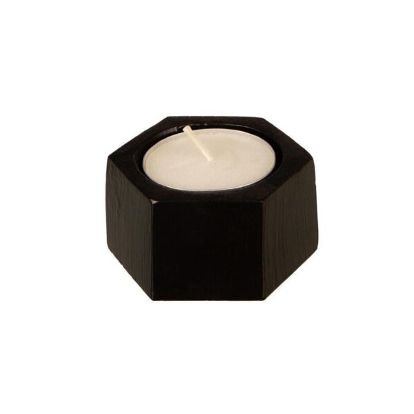 Telysholder - Svart metall hexagon