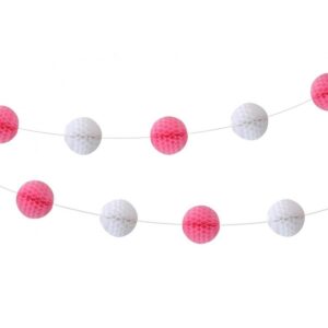 Girlander honeycombs rosa og hvit - 2,5 meter