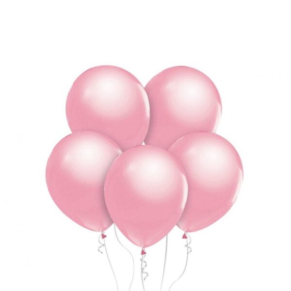 Ballonger, metallic lys rosa - 10 stk