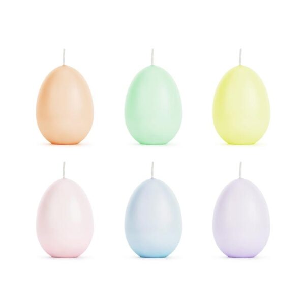 Stearinlys egg, pastell - 6 stk - Bilde 2