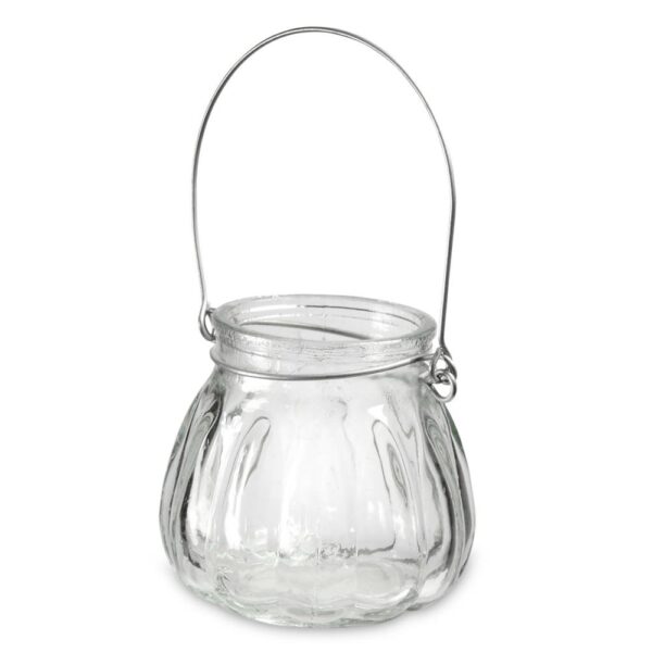 Telysholder glass med hank - liten