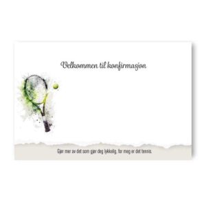 Bordkort konfirmasjon, tennis - 20 stk