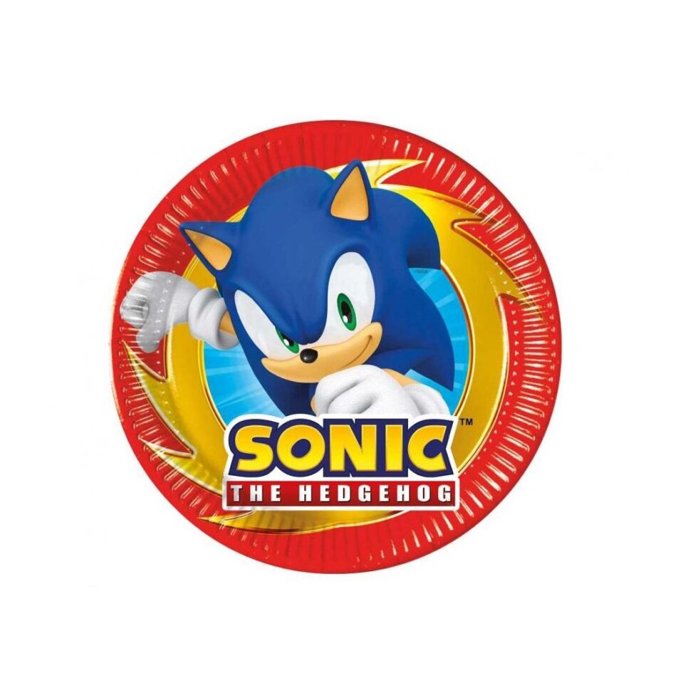 Papptallerkener 20cm, Sonic - 8 stk