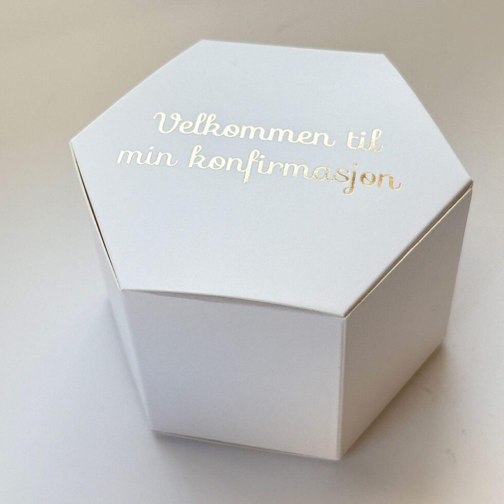 Gavebokser hvit, velkommen til konfirmasjon - 20 stk