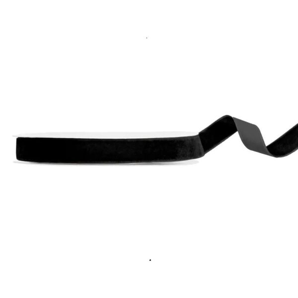 Velurbånd 15mm, svart – 10 m