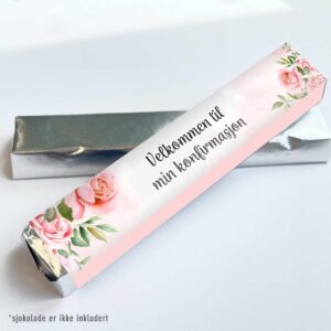 Kinder omslag, Konfirmasjon rosa roser - 20 stk