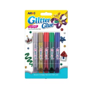 Glitterlim fargemiks - 5 stk