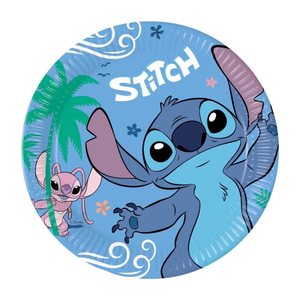 Papptallerkener 23cm, Stitch - 8 stk