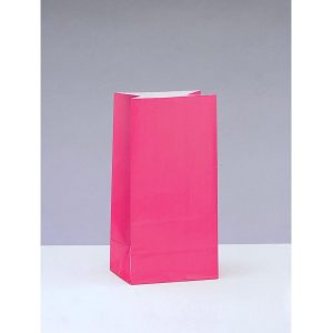Godteposer papir, mørk rosa - 12 stk