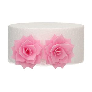 Spiselig rose, fedigmontert medium, rosa - 15 stk