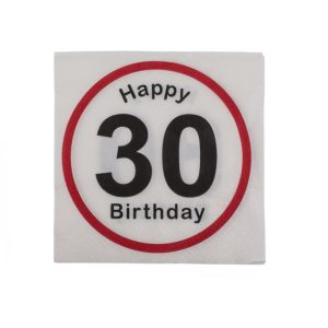 Servietter 30 år bursdag - 20 stk