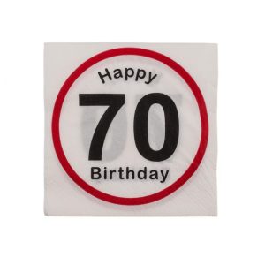Servietter 70 år bursdag - 20 stk