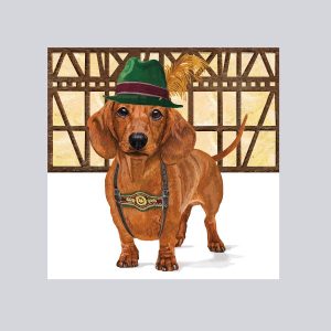 Servietter kaffe, oktoberfest hund - 20 stk