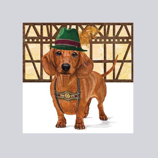 Servietter kaffe, oktoberfest hund - 20 stk