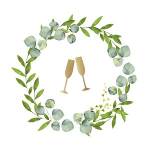Servietter kaffe, botanisk med gullglass - 20 stk