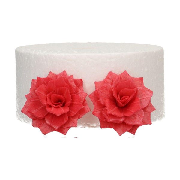 Spiselig rose, fedigmontert medium, rød - 15 stk