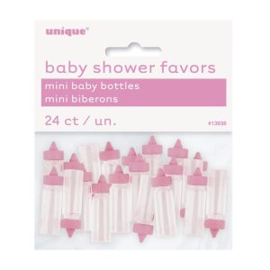 Bordpynt, tåteflasker mini rosa – 24 stk