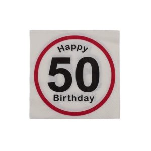Servietter 50 år bursdag - 20 stk