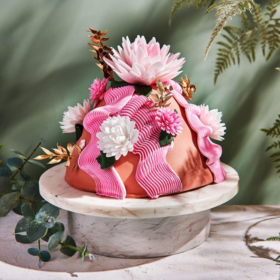 Spiselig peon XL, fedigmontert - Ombre rosa
