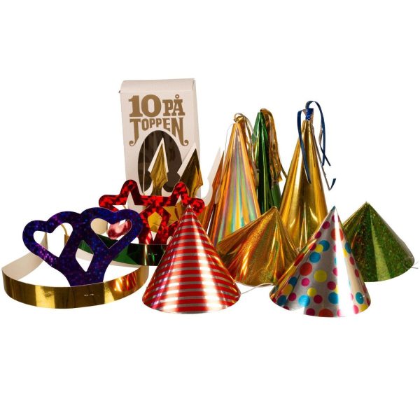 Partyhatter, miksboks - 10 stk