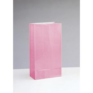 Godteposer papir, lys rosa - 12 stk