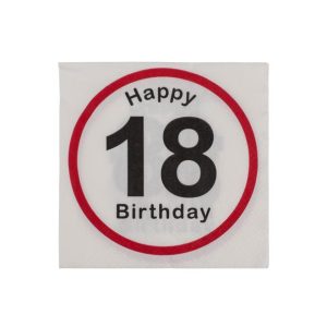 Servietter 18 år bursdag - 20 stk