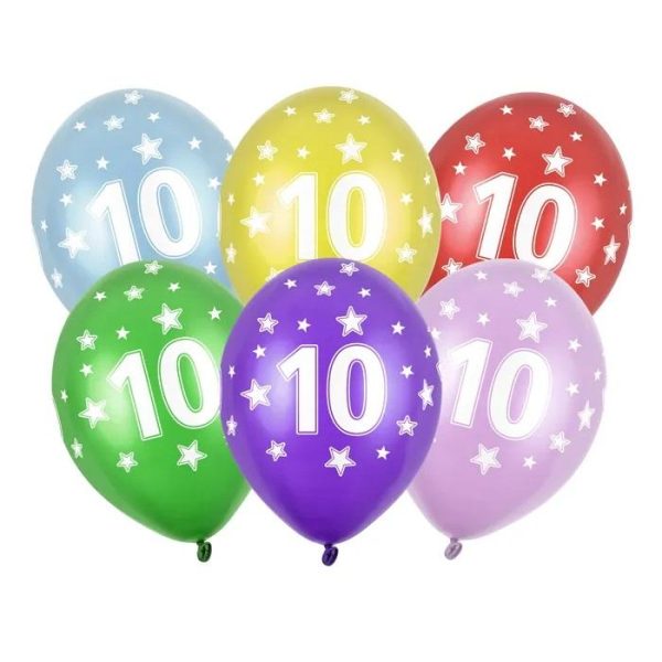 Ballonger, 10år 30 cm - 6 stk