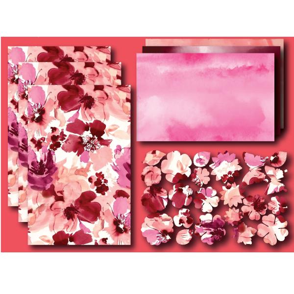 Eksklusiv wafer paper designer kit - Rød og rosa - Bilde 4
