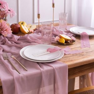Chiffon bordløper, Lilac - 5 meter