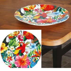 Papptallerkener, tropisk hawaii - 6 stk