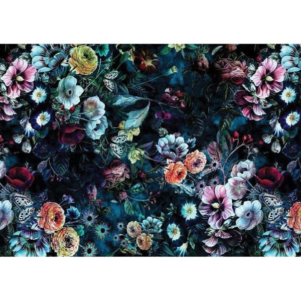 Printet rispapir A4 - Floral Dusk